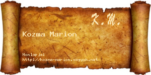 Kozma Marion névjegykártya