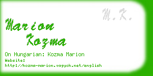 marion kozma business card